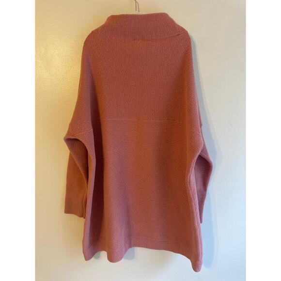 Free People Ottomon Slouchy Tunic Stretch Mock Neck Heavy Knit Mauve Size Xl - Picture 4 of 7
